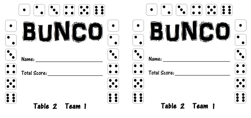 Bunco Card 2.1