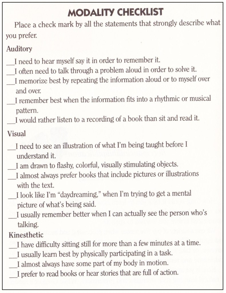 Modality Checklist 001