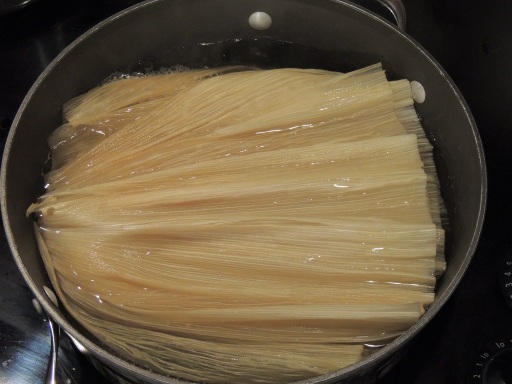Boiled corn husks